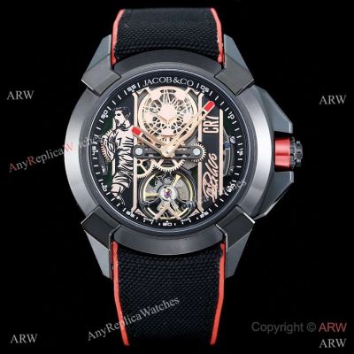 Replica Jacob & Co. Epic x CR7 44mm Black and Red Watches